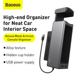 Baseus Deluxe Metal Armrest Console Organizer (Dual USB Power Supply) (CRCWH-A01)