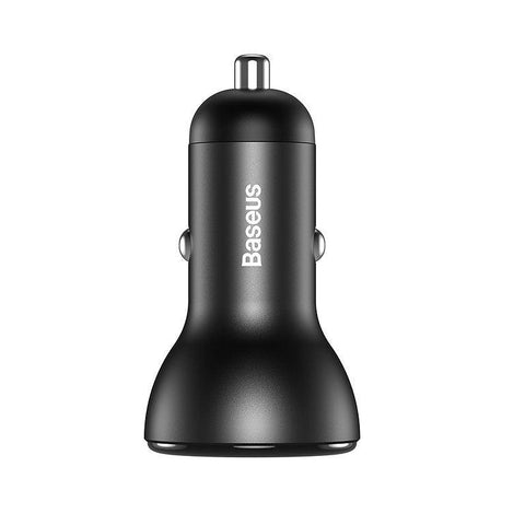 Baseus 2X USB Car Charger 45W 5A Quick Charge 3.0 SCP With Led Display Grey (CCBX-B0G)