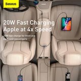 Baseus Share Together 2X USB / 2X USB Type C Car Charger 120W PPS Charger Grey (CCBT-A0G) - Planet Car Care