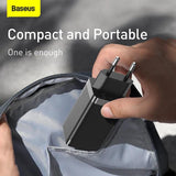 Baseus Gan2 Pro Dual Type-C + USB Quick Charger 65W [Eu Plug] + Type-C To Type-C (CCGAN2P-B01) - Planet Car Care