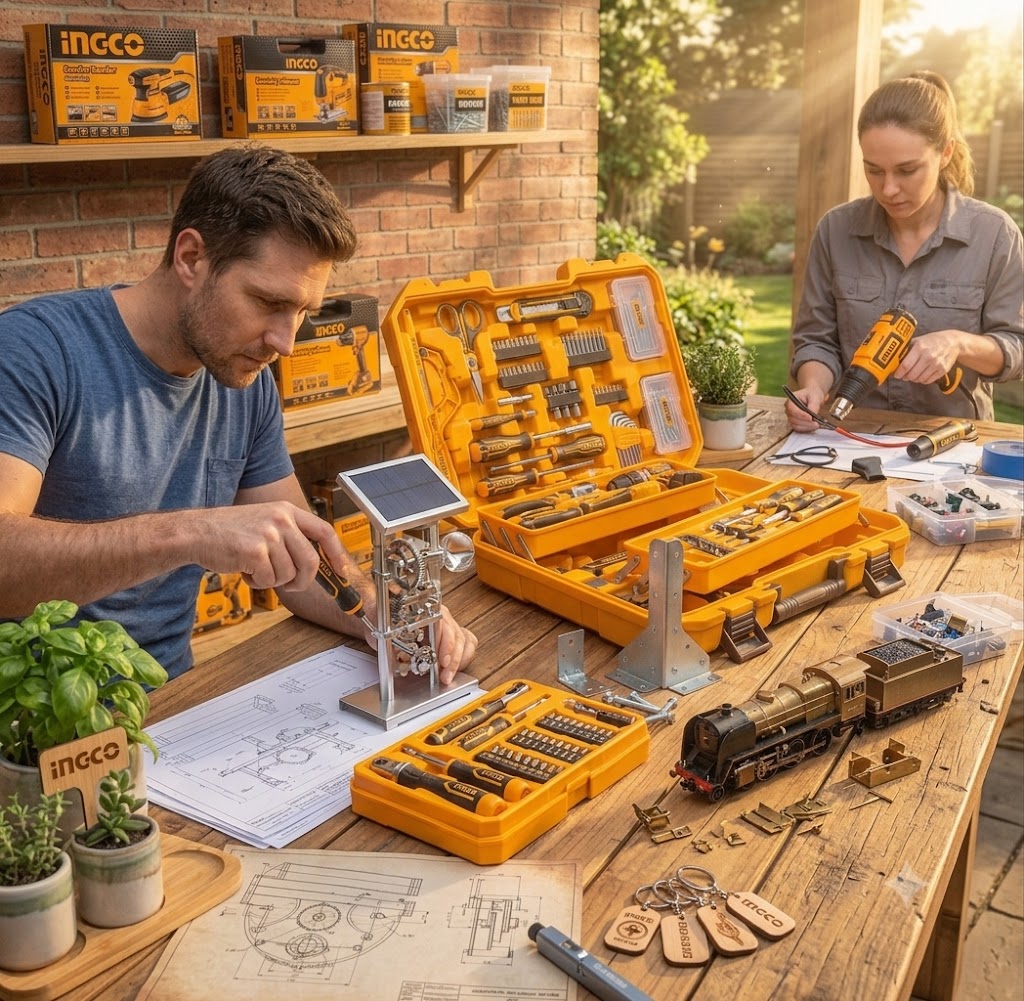 INGCO HKTPH41662 Brushless Power Tool Kit – 20V, 66Nm Impact Drill with 166-Piece Tool Set