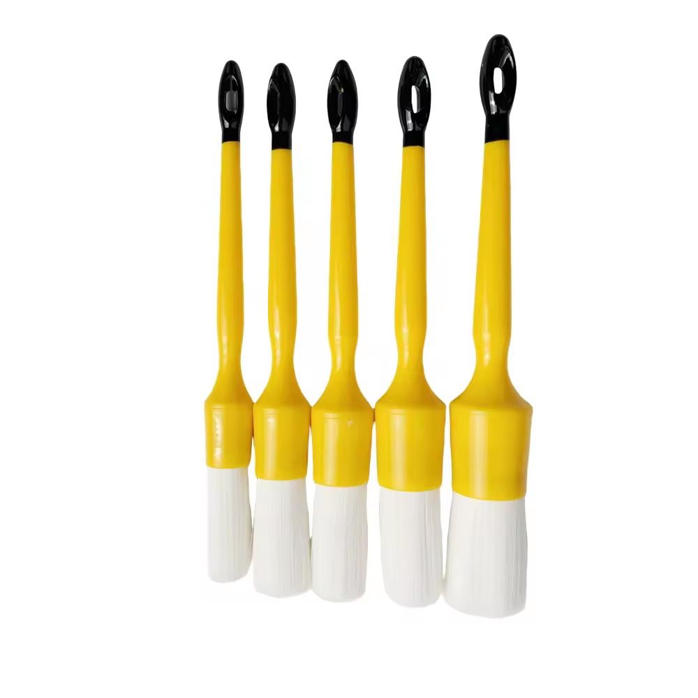 PCC Premium Bristle Detailing Brush Kit, Yellow, Set of 5