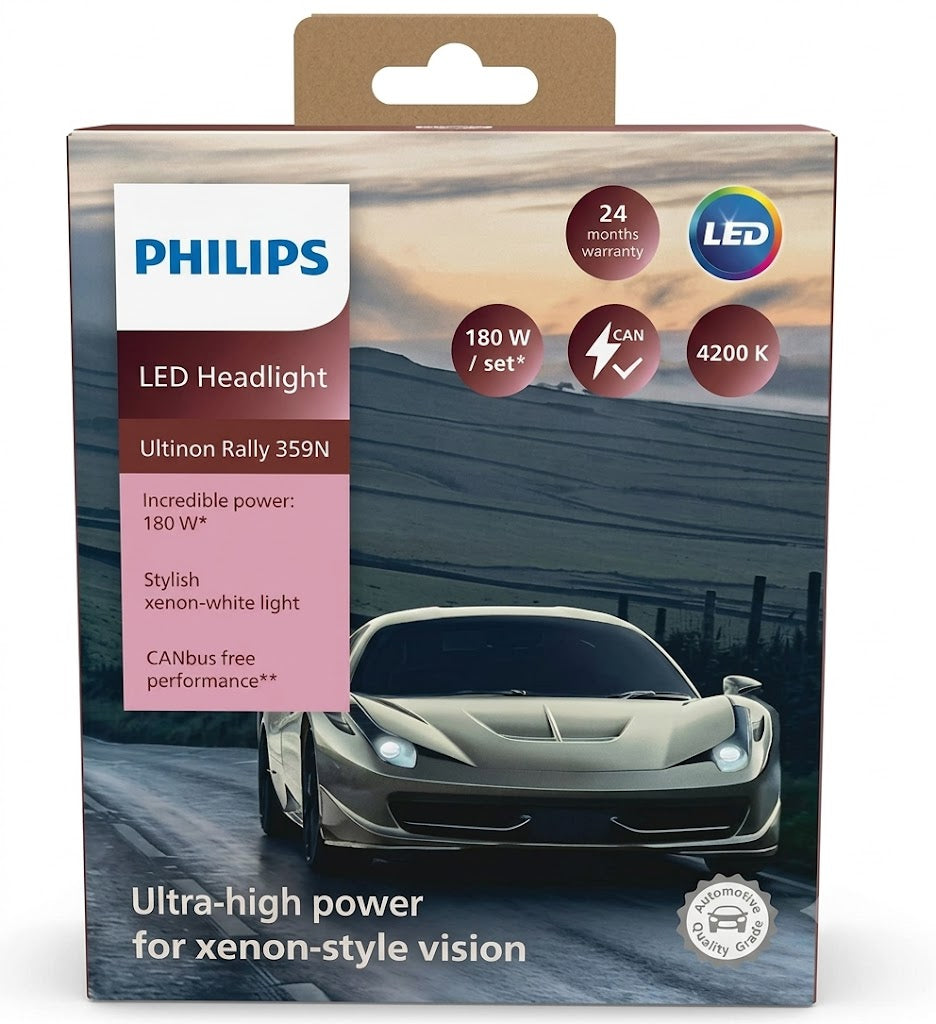 Philips HB3 Ultinon Rally 359N LED Headlight Bulb 90W Each, Pair