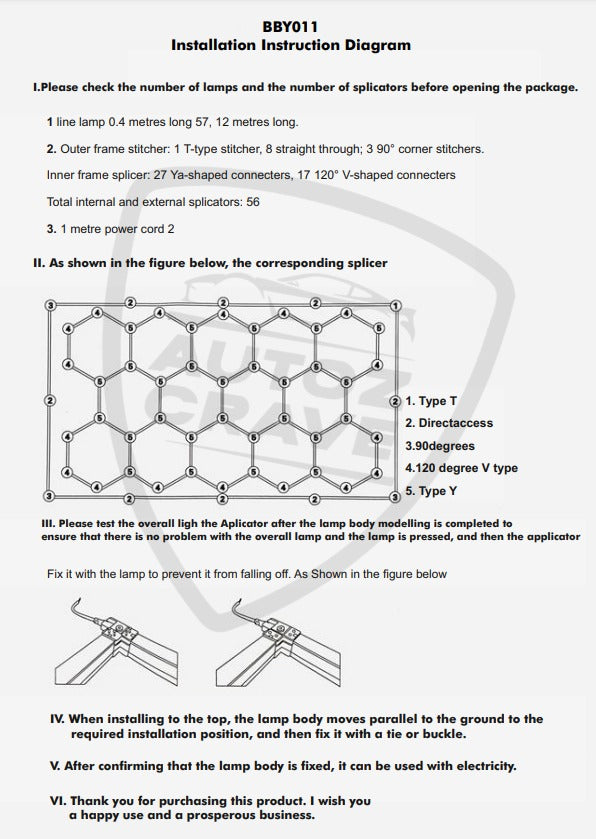 PCC 14 Hexagon LED Light, 16x8ft - 4000K Neutral Light