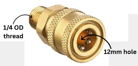 PCC D52 1/4" Male Thread to 1/4" Quick Connect Foam Lance Adapter For Pressure Washer Gun, Type 3