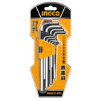 INGCO HHK11091 - 9 Pcs Long Arm Hex Key Set (1.5–10mm)
