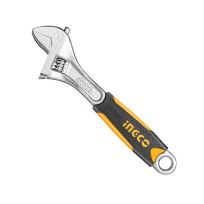 INGCO HADW131088 Adjustable Wrench CR-V Style Two Tone Soft Handle 8"