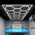 PCC 14 Hexagon LED Light, 16x8ft - Modern Lighting for Car Studios, Gyms, Salons, 6500K