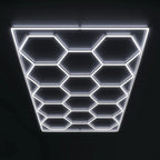 PCC 14 Hexagon LED Light, 16x8ft - Modern Lighting for Car Studios, Gyms, Salons, 6500K