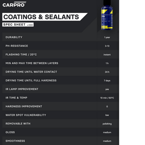 CarPro CQuartz Lite Ceramic Coating 100ml Kit