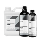 Planet Car Care CarPro Perl water-based dressing bottles for plastic, rubber, and leather UV protection