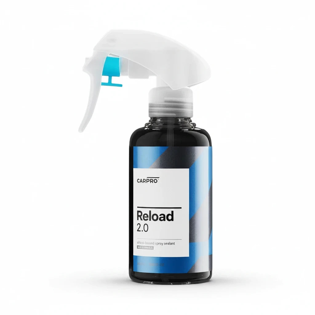 Planet Car Care CarPro Reload 2.0 silica-based spray sealant in a 100ml bottle with a white trigger sprayer