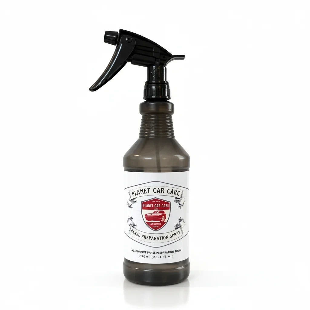 Planet Car Care EraseX 750ml panel preparation spray bottle with a black trigger nozzle for automotive detailing.