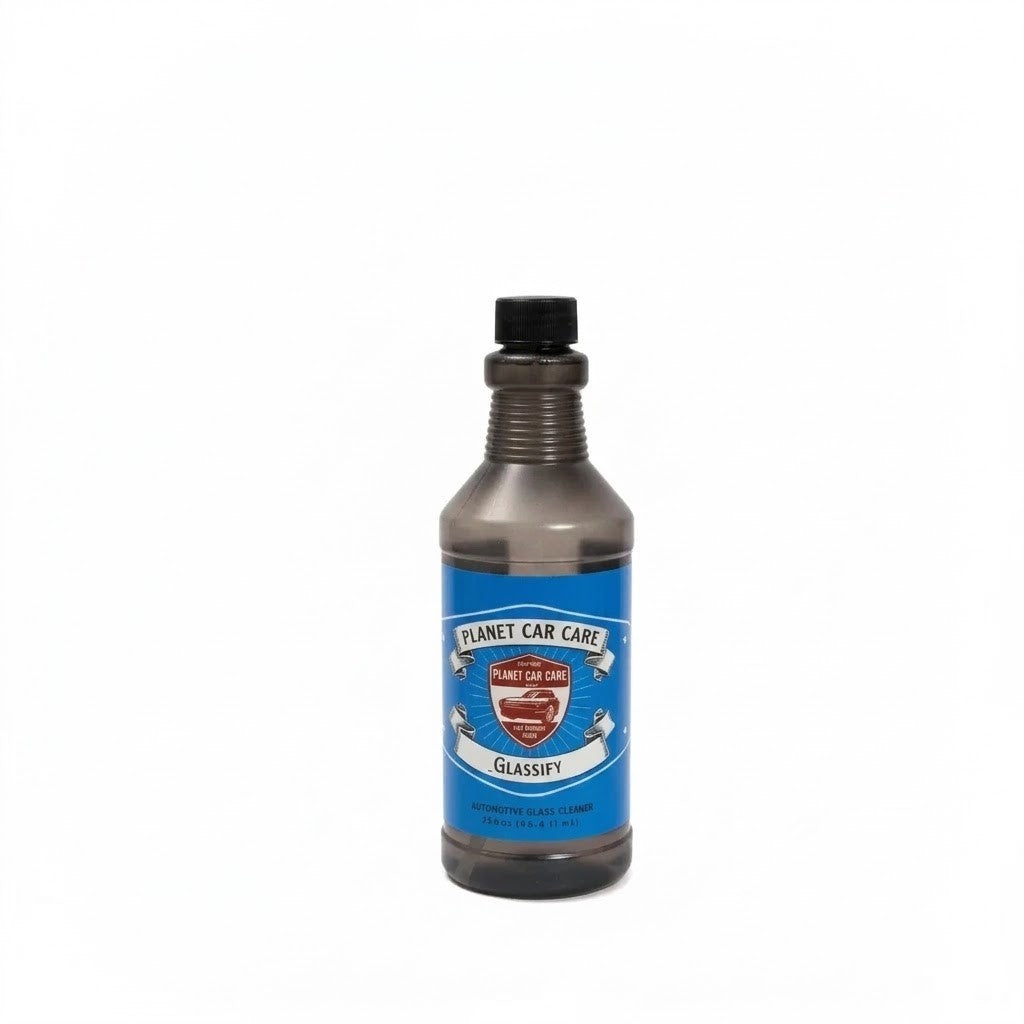 Planet Car Care Glassify glass cleaner in a 750ml spray bottle for streak-free automotive and home glass surfaces