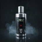 Planet Car Care Puris Jade Black Dress Pro ceramic coating bottle on a carbon fiber surface with smoke effects