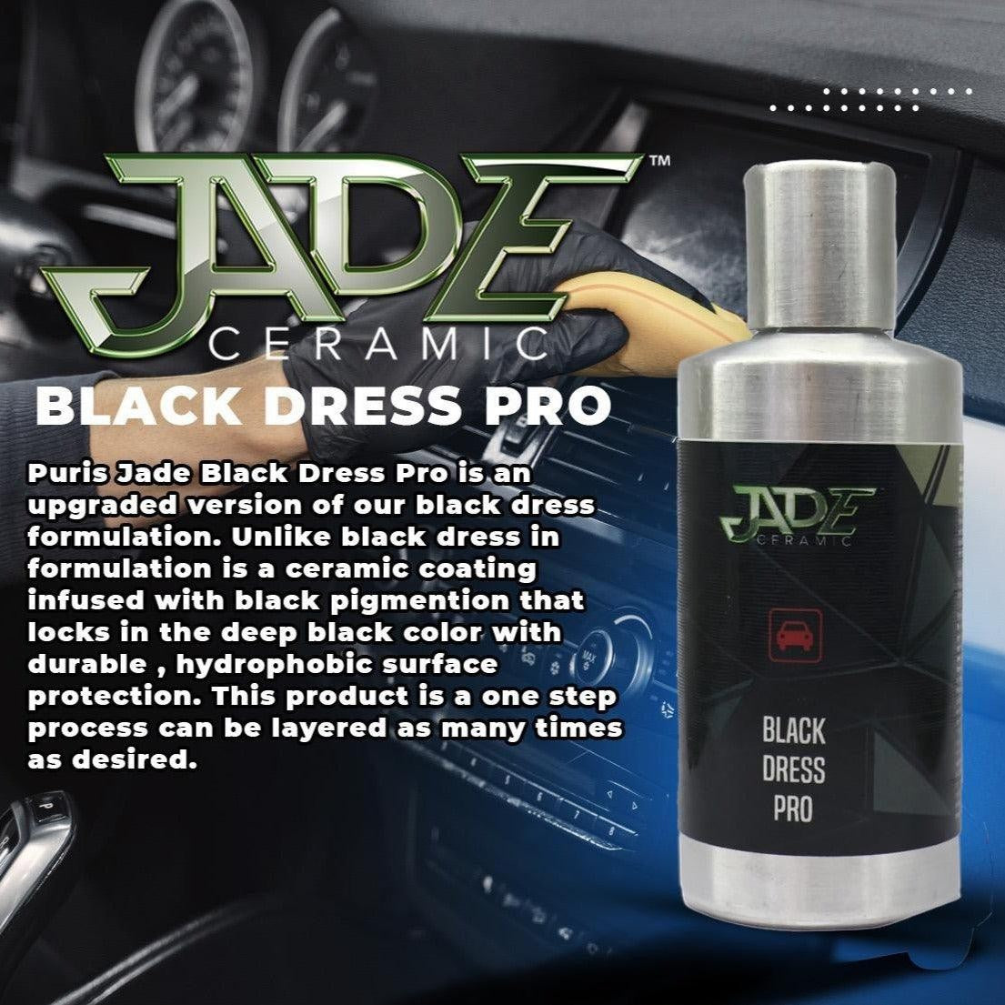Planet Car Care Puris Jade Black Dress Pro ceramic coating bottle for restoring faded vehicle plastic and vinyl trim