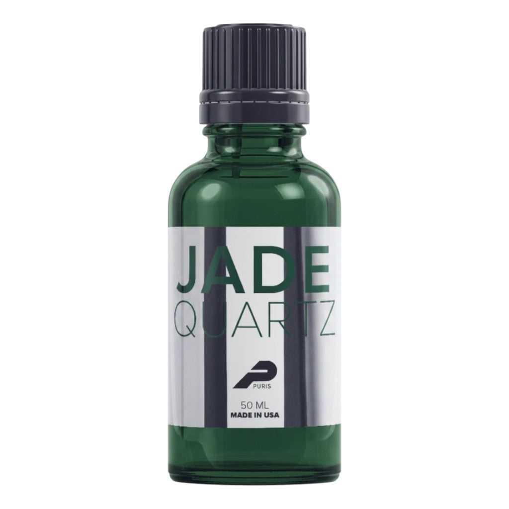 Planet Car Care Puris Jade Quartz 9H ceramic coating in a 50ml green glass bottle for vehicle paint protection.