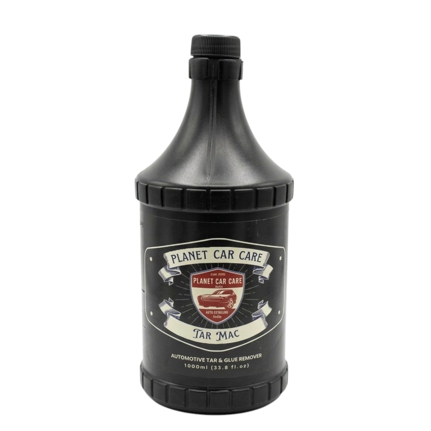 Planet Car Care TarMac 1L bottle for removing tar and glue residue from automotive paint, wheels, and glass surfaces.