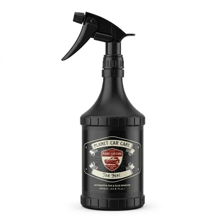 Planet Car Care TarMac 1L tar and glue remover in a black spray bottle for automotive detailing and surface cleaning