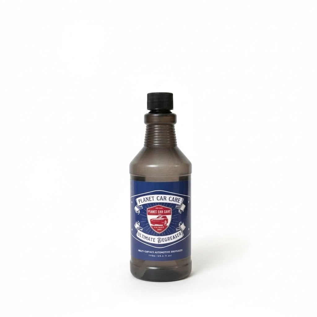 Planet Car Care Ultimate Degreaser 750ml in a reusable bottle for cleaning car wheels, tires, and engines.