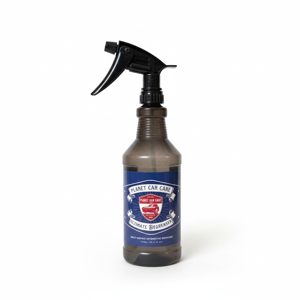 Planet Car Care Ultimate Degreaser in a 750ml reusable spray bottle with a black trigger for automotive cleaning