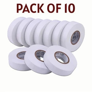 Planet Car Care pack of 10 white PVC electrical insulation tape rolls for wiring and component protection