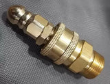 PCC D65 Pressure Washer Sewer Jetter Brass Nozzle – 3/8" Quick Connector, M22/15 Thread