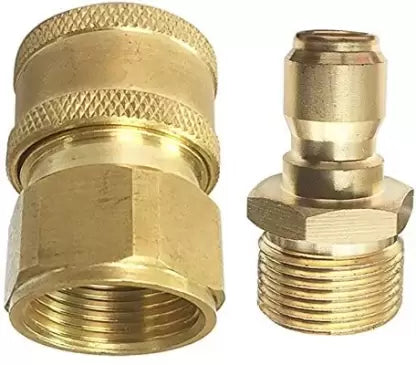 PCC D73 QRC Brass Quick Connect Adapter Set – M22/15 (Male & Female)