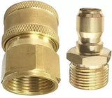 PCC D08 QRC Brass Quick Connect Adapter Set – M22 x 15 (Male & Female)
