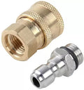 PCC D68 QRC Pair Foam Gun Brass & Stainless Steel Quick Connectors – 14x1.5 Thread, 1/4" QC Plug