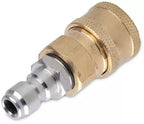 PCC D68 QRC Pair Foam Gun Brass & Stainless Steel Quick Connectors – 14x1.5 Thread, 1/4" QC Plug