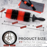 PCC Long Handle Alloy Wheel Brush, Dia 4"