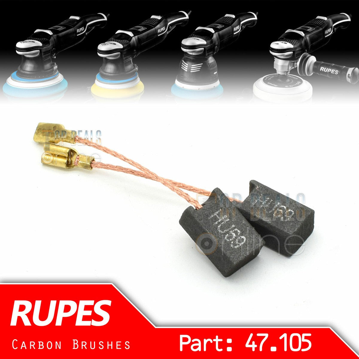 RUPES Bigfoot Carbon Brushes 47.105, Set of 2