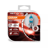 OSRAM Night Breaker Laser HB3 12V 60/55W 150% Brighter Halogen Headlight Bulb Pair