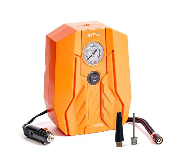 MyTVS TI-15 AirChamp Car Tyre Inflator | 12V, 100 PSI | Analog Meter | LED Light