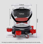 PCC Car Wash Bucket Kit With Wheels, Grit Guard, Lid & Bottle Holders, Type4