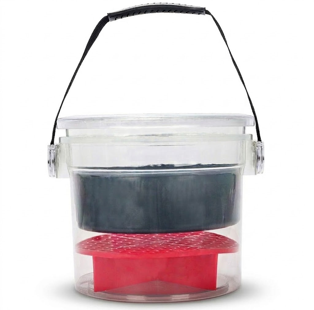 PCC Car Wash Bucket Kit With Wheels, Grit Guard, Lid & Bottle Holders, Type4