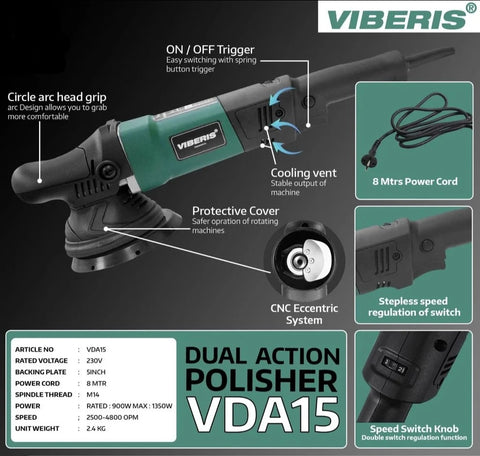 VIBERIS Dual Action Polisher 5",  VDA15 Kit