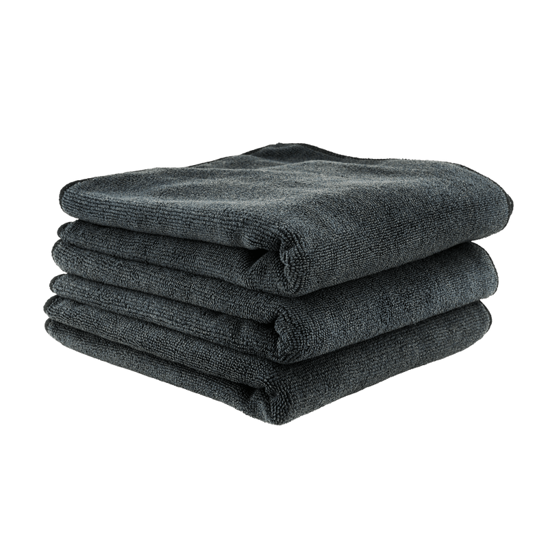 Chemical Guys Workhorse Professional Grade Microfiber Towel, Black, Pack of 3, 40x40cm - Planet Car Care