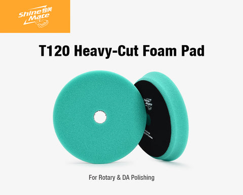 ShineMate T120 DA Green Heavy-Cut Foam Pad, Flat, 6/7"