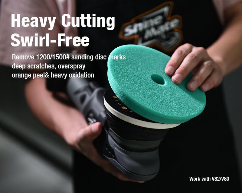 ShineMate T120 DA Green Heavy-Cut Foam Pad, Flat, 6/7" - Planet Car Care