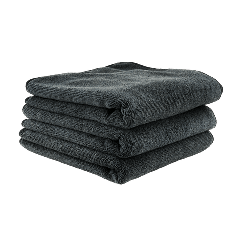Chemical Guys Workhorse Professional Grade Microfiber Towel, Black, Pack of 3, 40x40cm - Planet Car Care
