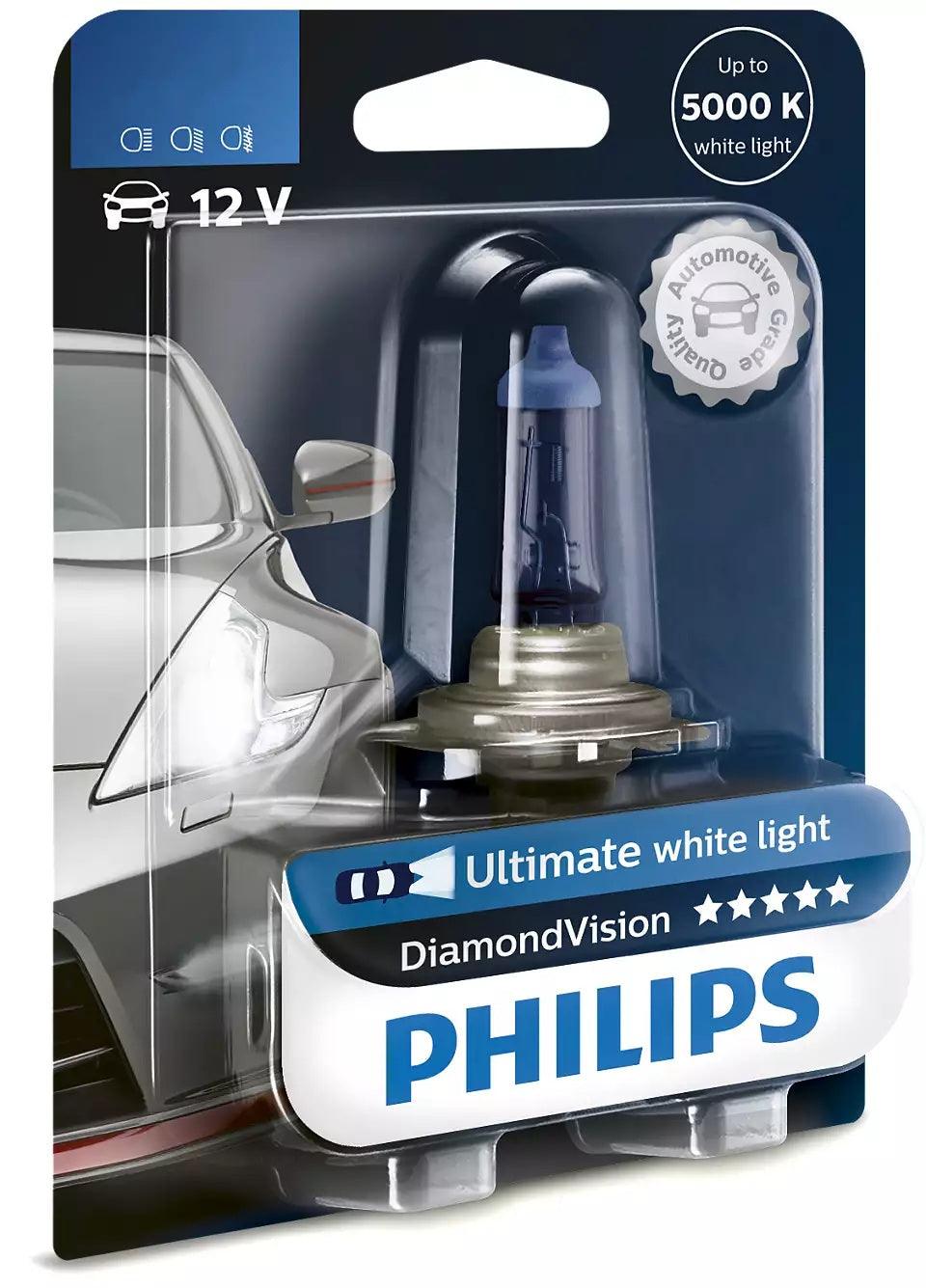 PHILIPS H1 Diamond Vision Headlight Bulb, 55W, 5000K - Planet Car Care