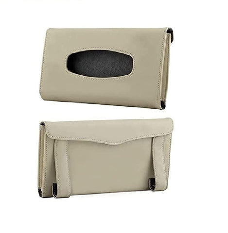 Autographix Car Sun Visor Tissue Holder, Beige