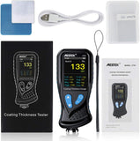MESTEK Coating Thickness Gauge 0.1 Micron / 0-1300μm Car Paint Film Thickness Tester Measuring FE/NFE Paint Gauge LCD Screen USB Charging