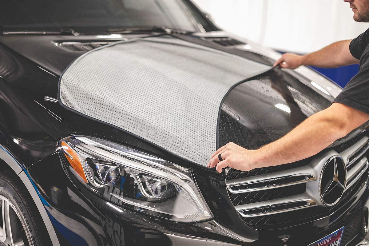 PCC Waffle Weave Top-Notch Car Drying Towel, 100x70cm, Grey - Planet Car Care