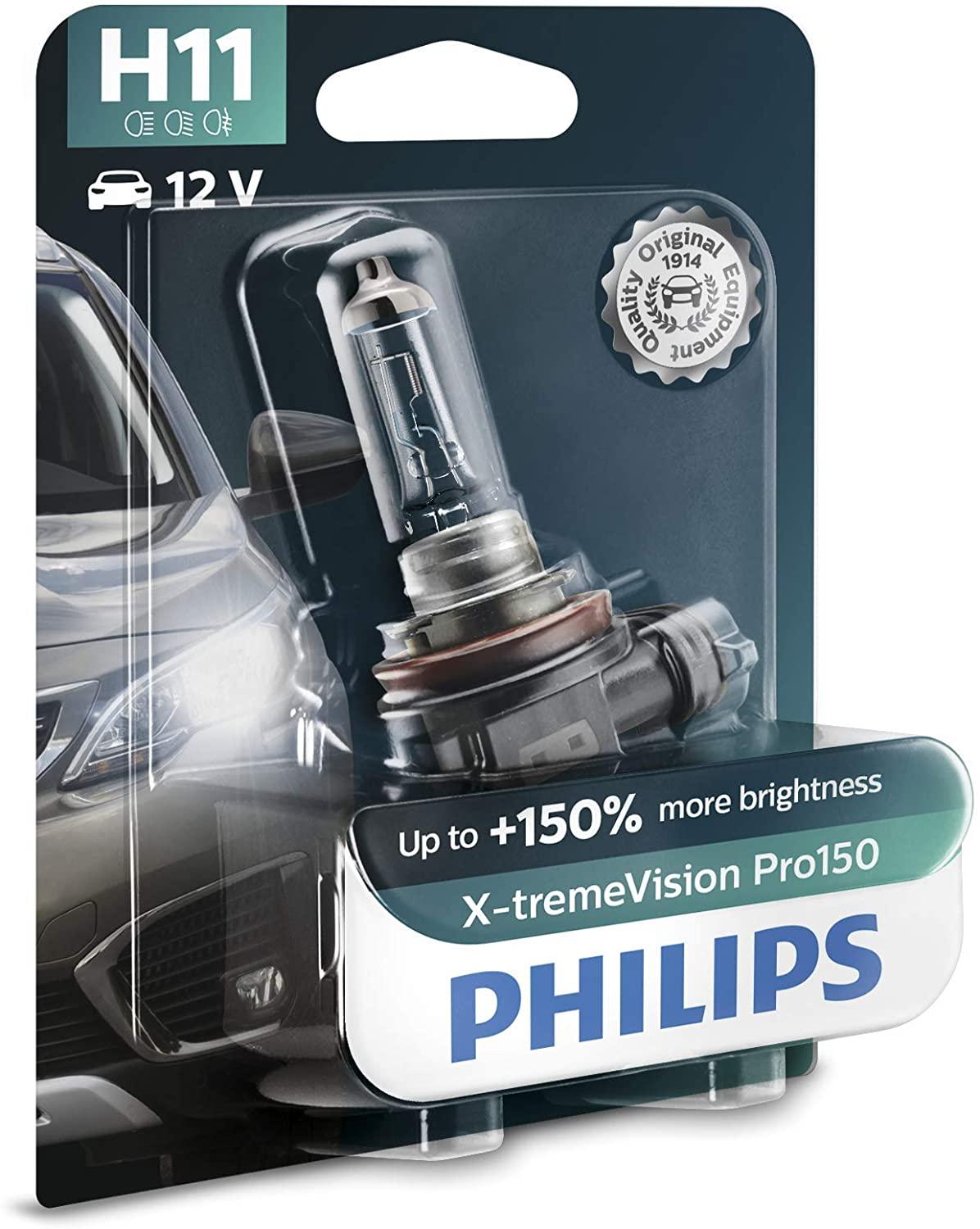 PHILIPS H11 X-tremeVision Pro150 Headlight Bulb, 55W, 3500K - Planet Car Care