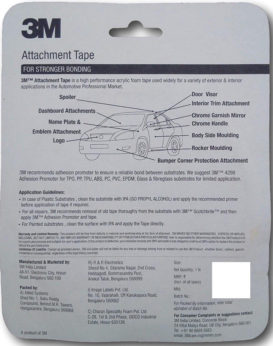 3M Attachment Acrylic Foam Tape (AFT), 12mm x 10m - Planet Car Care