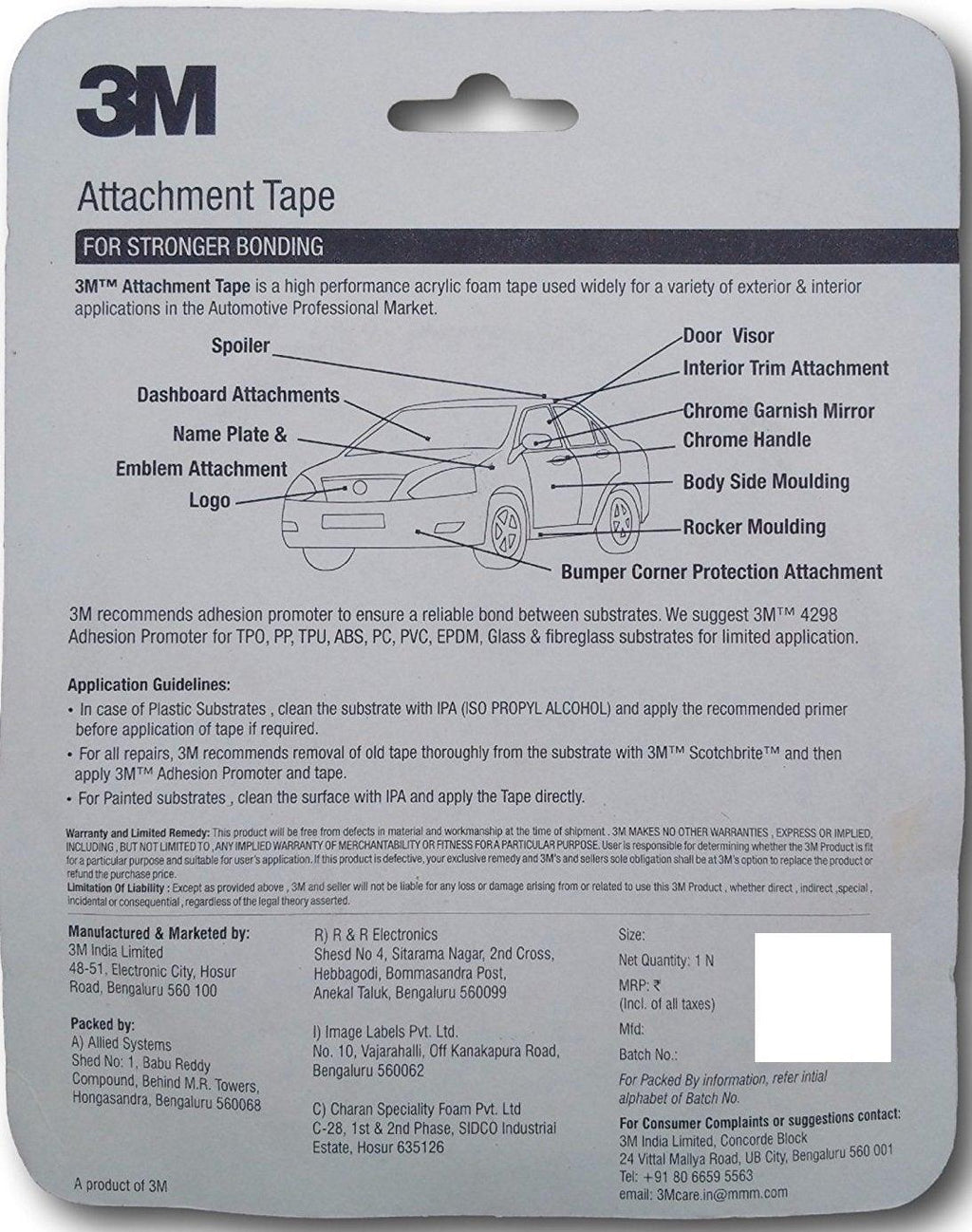 3M Attachment Acrylic Foam Tape (AFT), 24mm x 10m - Planet Car Care