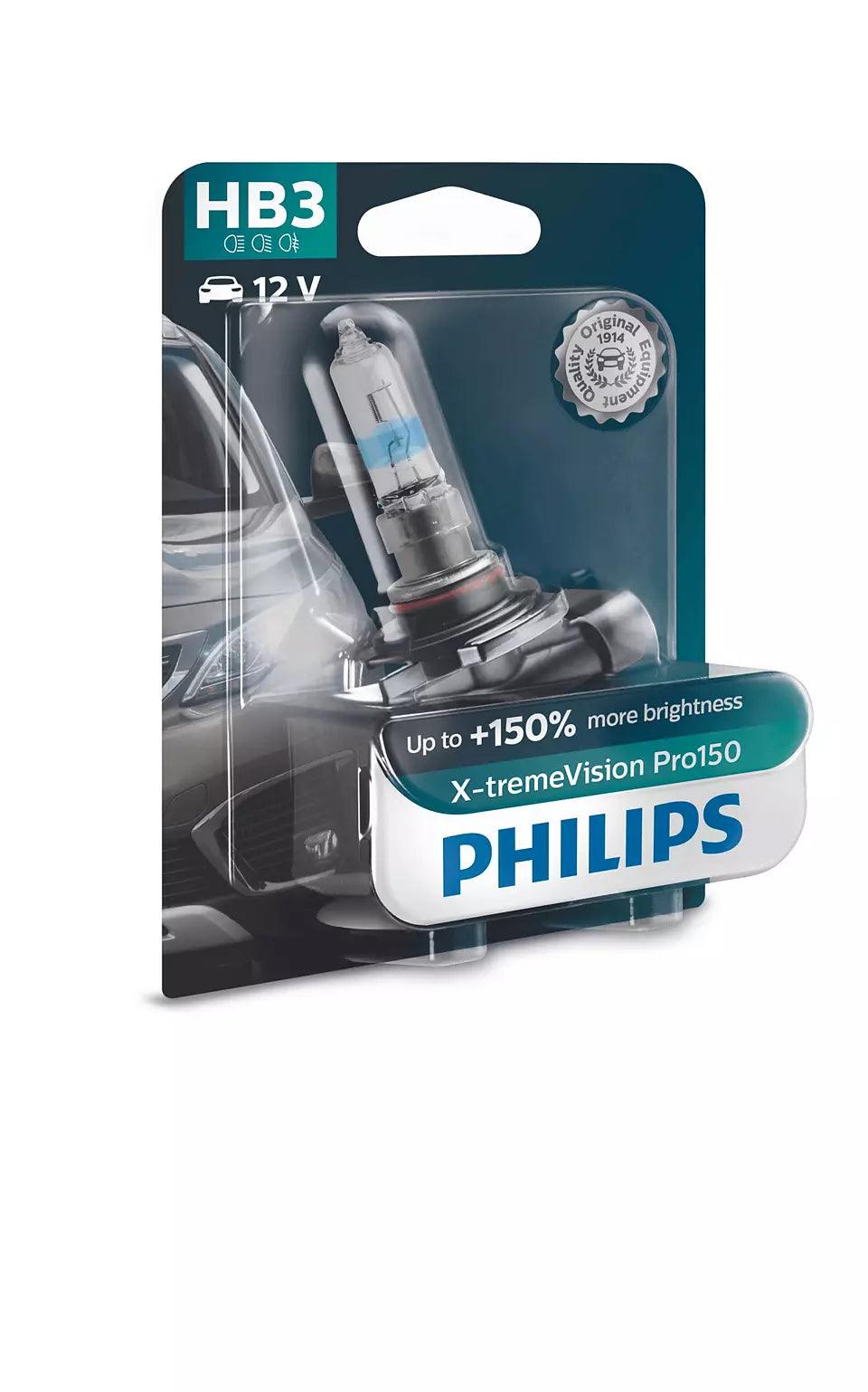 PHILIPS HB3 9005 X-tremeVision Pro150 Headlight Bulb, 60W, 3500K - Planet Car Care